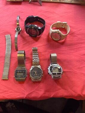 Vintage Watch Lot for Parts Repair Craft - Caesars Palace, 80s Armitron, Speidel